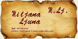 Miljana Ljuna vizit kartica